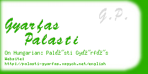 gyarfas palasti business card